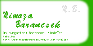 mimoza barancsek business card